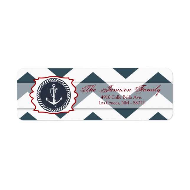 .75"x2.25" Return Address Nautical Anchor Compass (Front)