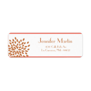 .75"x2.25" Return Address Pink and Brown Floral