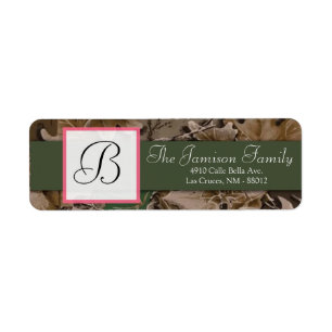 .75"x2.25" Return Address Pink Browning Camo