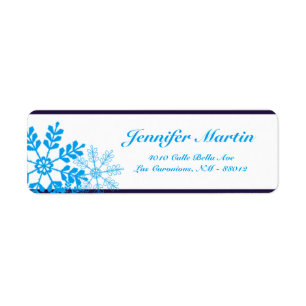 .75"x2.25" Return Address White Snow Flakes