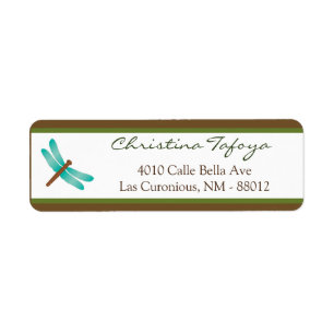 .75" x 2.25" Return Address Cattail/Dragonfly in C