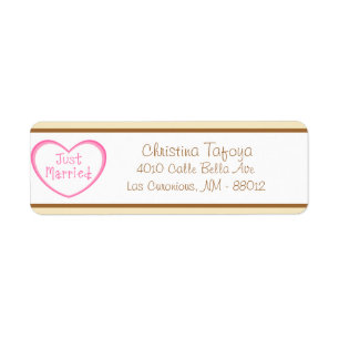 .75" x 2.25" Return Address Just got Married Coupl