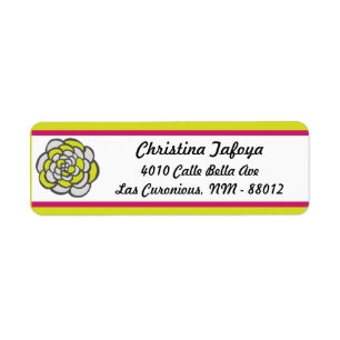.75" x 2.25" Return Address Lime Green/Hot Pink Fl