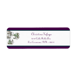 .75" x 2.25" Return Address Peacock and Flower Bra