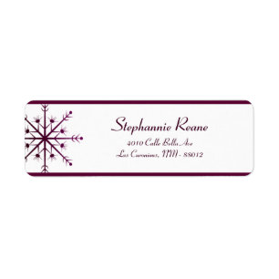 .75" x 2.25" Return Address Purple Stars/Snowflake