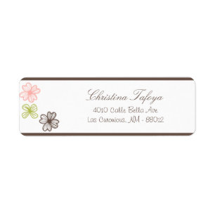 .75" x 2.25" Return Address Spring Pink/Green Flor