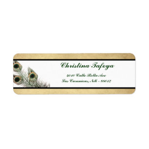 .75" x 2.25" Return Address Vintage Peacock Green