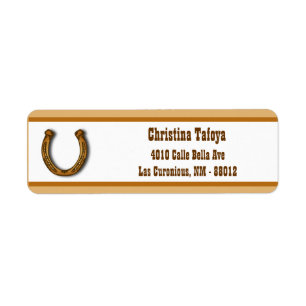 .75" x 2.25" Return Address Wagon Wheel/Horse Shoe