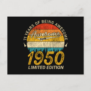 75 Year Old 1950 Retro Awesome 75th Birthday Gift Postcard