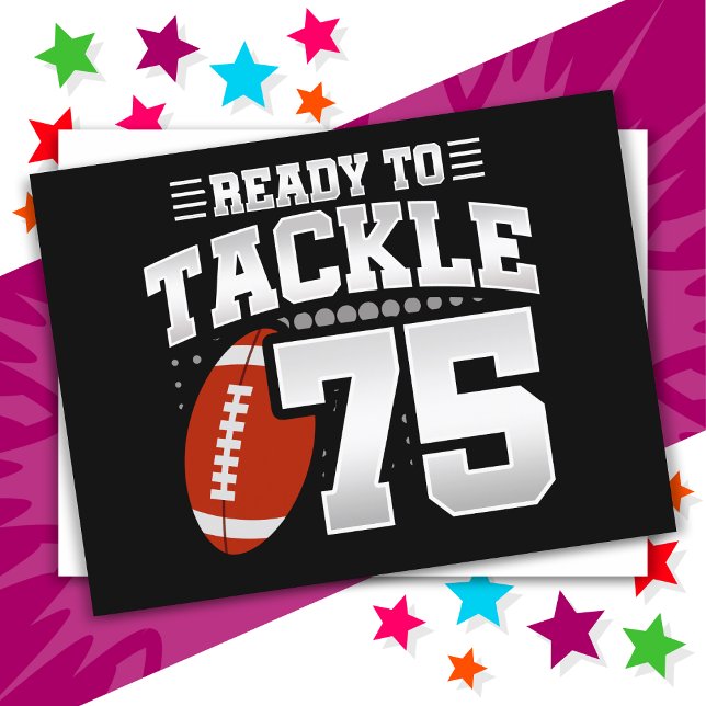 75 Year Old Tackle Football Party 75th Birthday Postcard (Creator Uploaded)