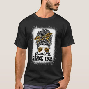 75 Years Old Awesome Since Since 1948 Leopard 75th T-Shirt