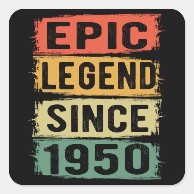 75 Years Old Bday 1950 Epic Legend 75th Birthday Square Sticker (Front)