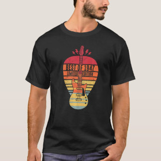 75 Years Old Birthday Best Of 1947  Guitar T-Shirt