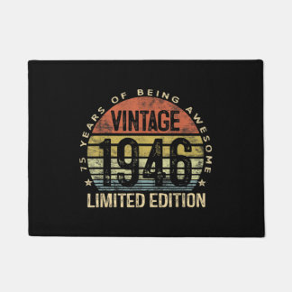 75 Years Old Gifts Vintage 1946 Birthday Doormat