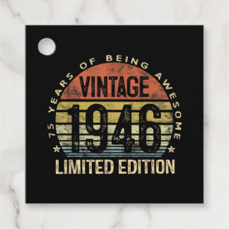 75 Years Old Gifts Vintage 1946 Birthday Favour Tags