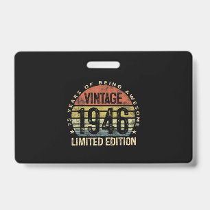 75 Years Old Gifts Vintage 1946 Birthday ID Badge