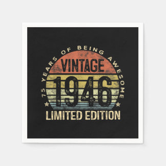 75 Years Old Gifts Vintage 1946 Birthday Napkin