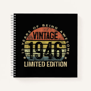 75 Years Old Gifts Vintage 1946 Birthday Notebook