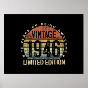 75 Years Old Gifts Vintage 1946 Birthday Poster