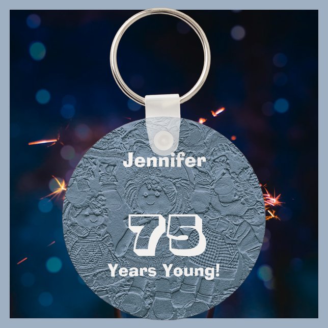 75 Years Young Light Blue Rag Dolls Key chain (Creator Uploaded)