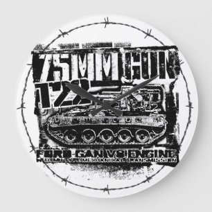 75mm gun T22 Large Clock Acrylic Wall Clock
