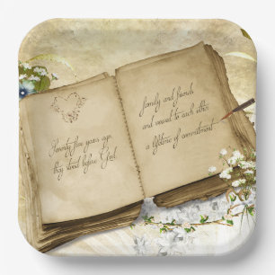 75th Anniversary Book Paper Plate