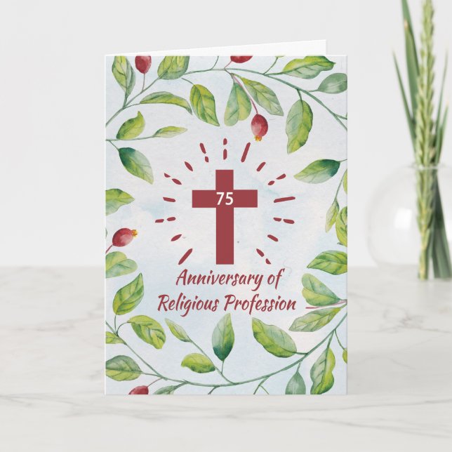 75th Anniversary of Religious Profession to Nun Card (Front)