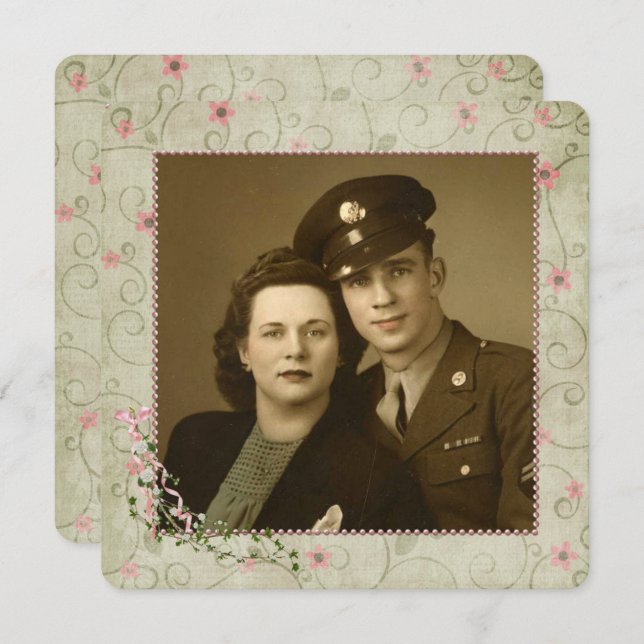 75th Anniversary Party with Photo Invitation (Front/Back)