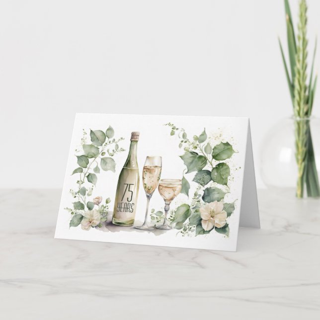 75th Anniversary Wine and Ivy  Card (Front)