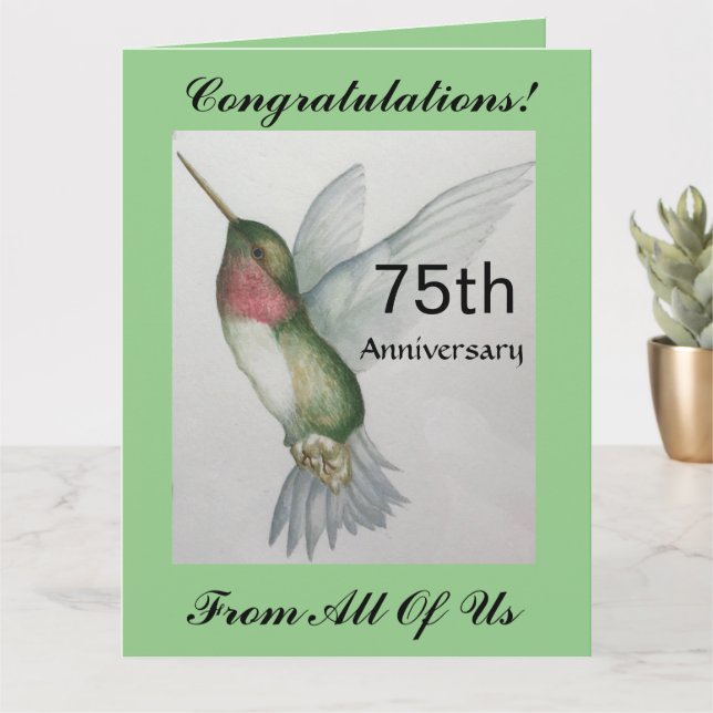 75th BIG Congratulations Anniversary Card (Small Plant)