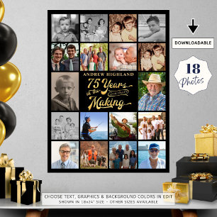 75th Birthday 18 Photos 75 Years in the Making Poster