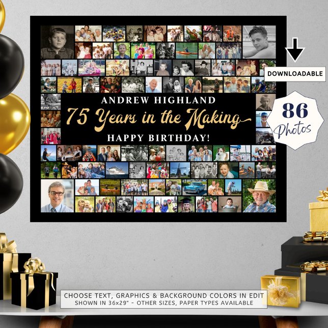 75th Birthday 86 Photos 75 Years in the Making Poster (Creator Uploaded)