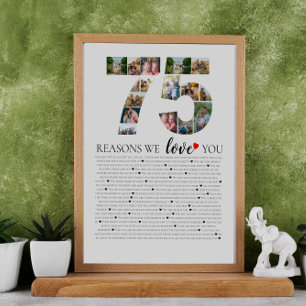 75th birthday all the reasons why we love you poster