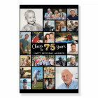 75th Birthday Black Gold 21 Photo Cheers to Years