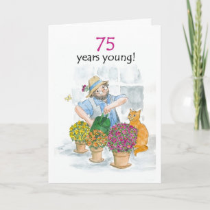 75th Birthday Card - Gardener