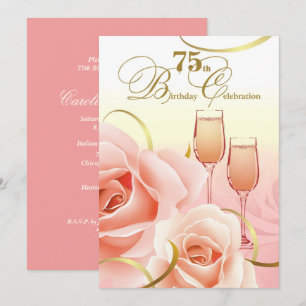 75th Birthday Celebration Custom Invitations
