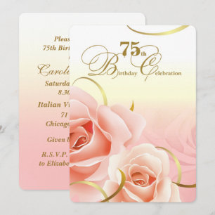 75th Birthday Celebration Custom Invitations