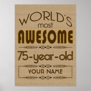 75th Birthday Celebration World Best Fabulous Poster