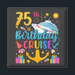 75th Birthday Cruise B-Day Party Square Magnet<br><div class="desc">75th Birthday Cruise B-Day Party Funny design Gift Classic Square Magnet Classic Collection.</div>