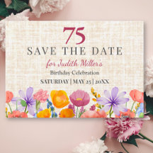 75th Birthday Elegant Floral 75 Years Garden Party