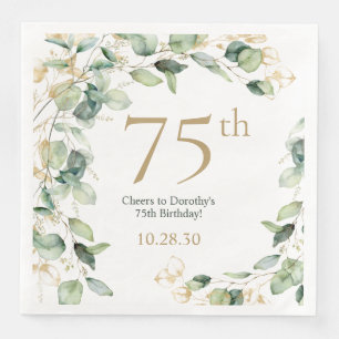 75th Birthday Eucalyptus Napkin