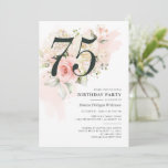 75th Birthday Floral Watercolor Pink Greenery Invitation<br><div class="desc">Create your unique 75th birthday party invitation with our floral watercolor pink flowers and eucalyptus greenery design. Perfect to repurpose for any age by clicking the "Personalised" button.</div>