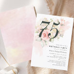 75th Birthday Floral Watercolor Pink Greenery Invitation<br><div class="desc">Create your unique 75th birthday party invitation with our floral watercolor pink flowers and eucalyptus greenery design. Perfect to repurpose for any age by clicking the "Personalised" button.</div>