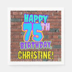 75th Birthday ~ Fun, Urban Graffiti Inspired Look Napkin