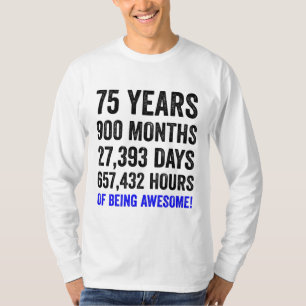 75th Birthday // Funny Men’s Birthday Countdown T-Shirt