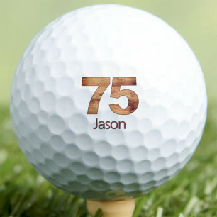 75th Birthday Gift for Brother Wood Custom Name Golf Balls