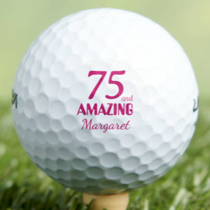 75th Birthday Gift for Mum Pink Amazing Golfer Golf Balls