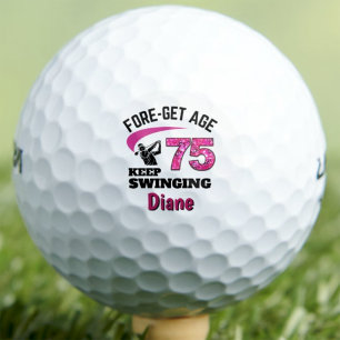 75th Birthday Gift for Mum - Pink Sports Custom Golf Balls