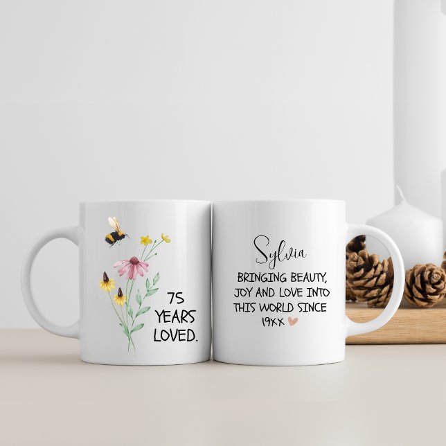 75th Birthday Gift for Women Wildflower Coffee Mug (Creator Uploaded)
