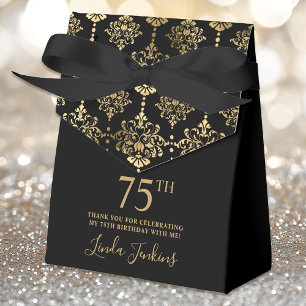 75th Birthday Gold Elegant Thank You Favour Box